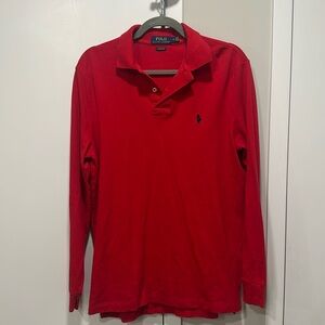 Ralph Lauren classic fit red long sleeve polo